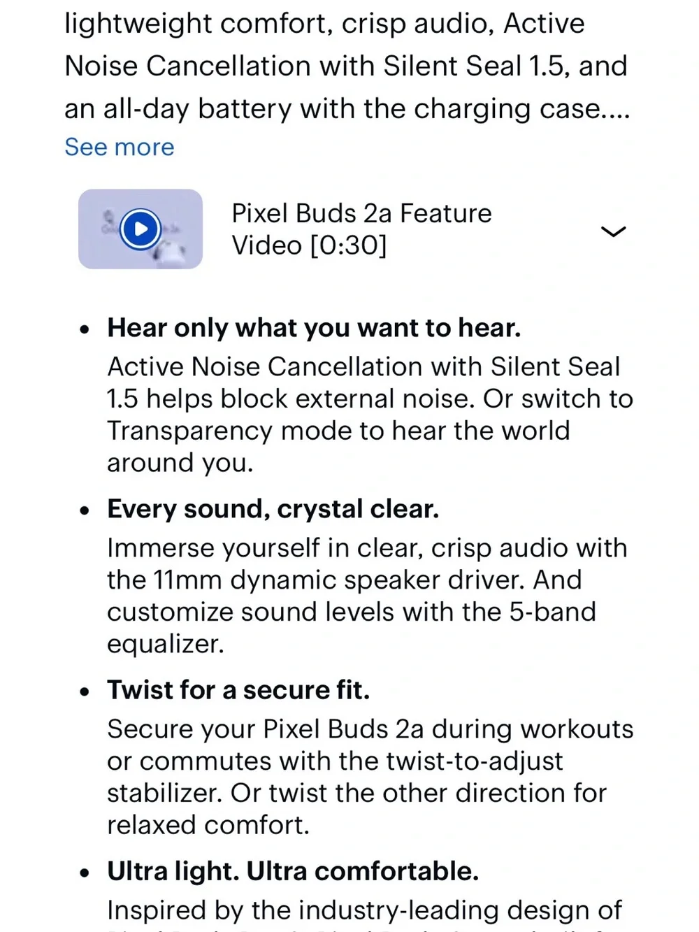 google Pixel Buds in Iris and White Charging Case NWT